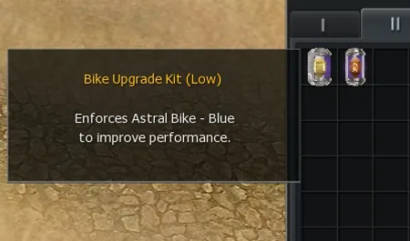 Bike upgrade in the game